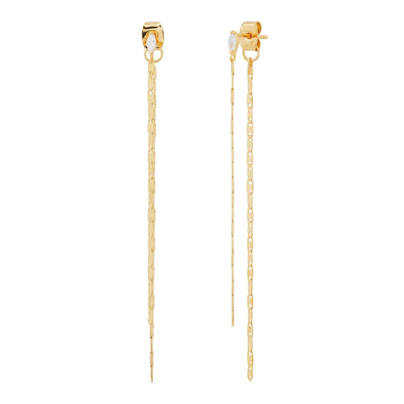 Front-Back Linear Anchor Chain Dusters With CZ Accent