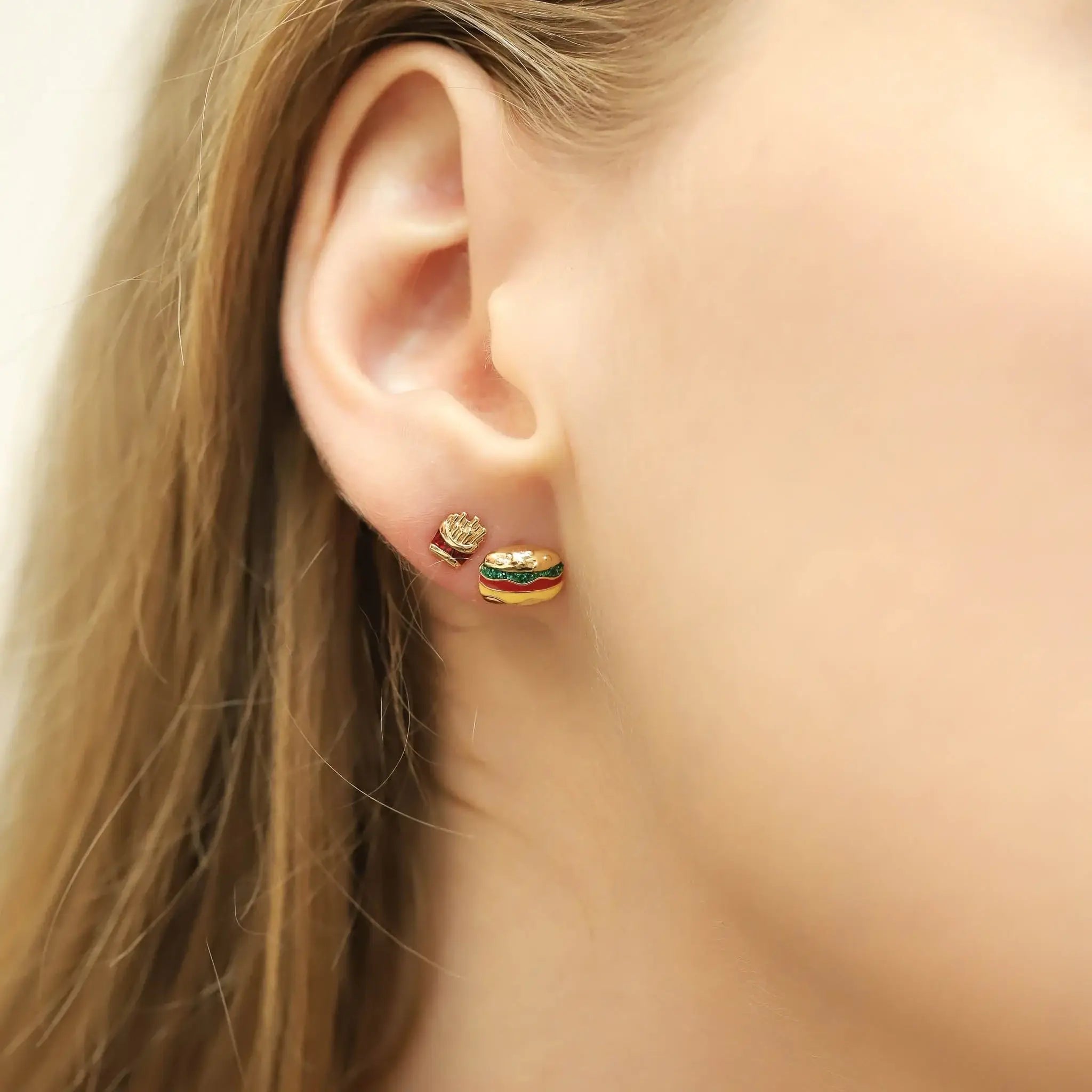 Hamburger And French Fries Studs