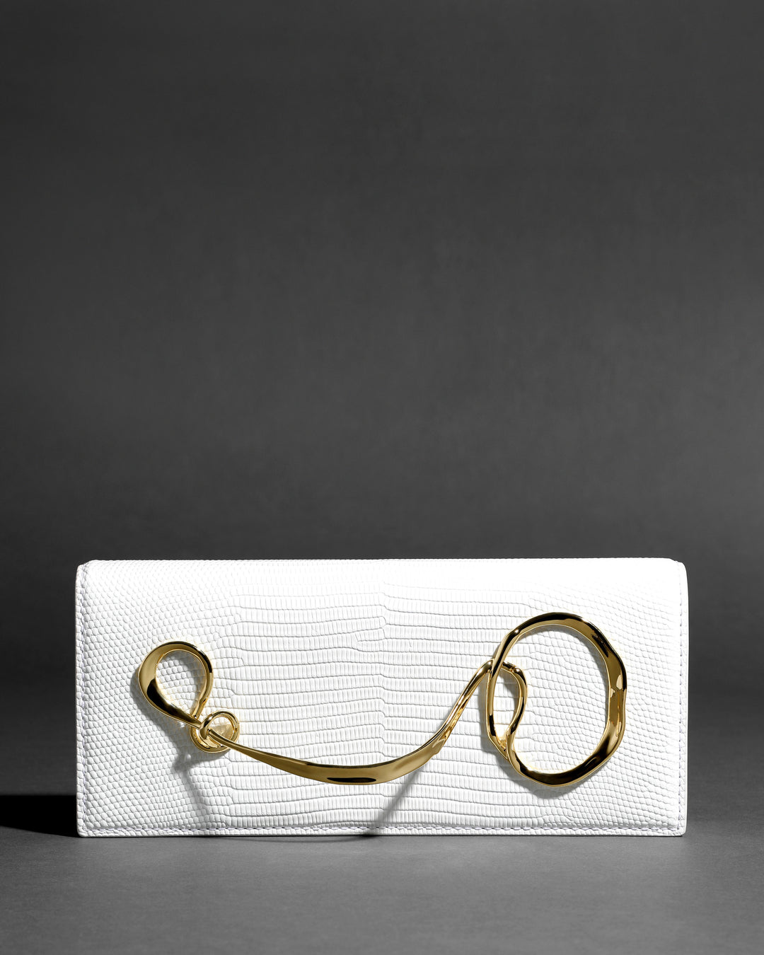 Twisted Gold Side Handle Clutch Purse
