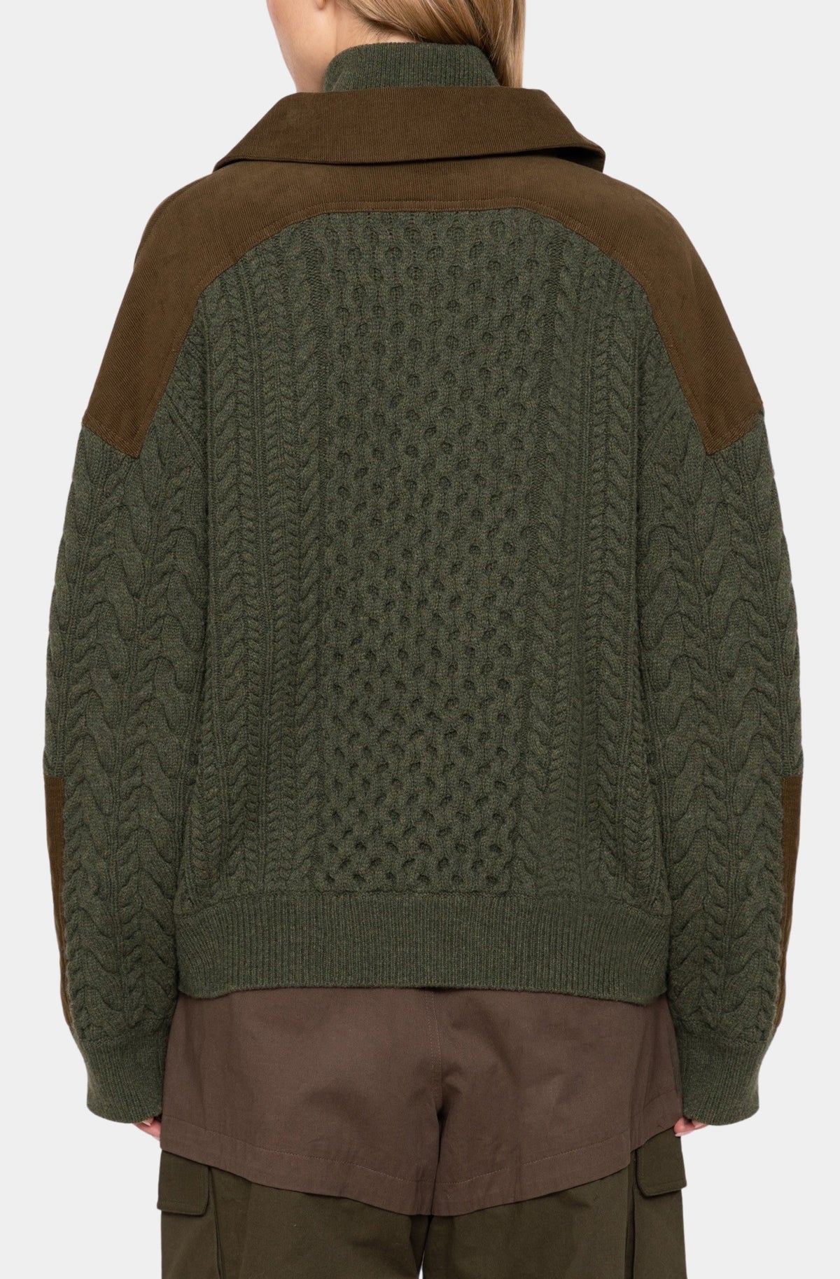 Alen Cable Half Zip Dbl Layer Sweater