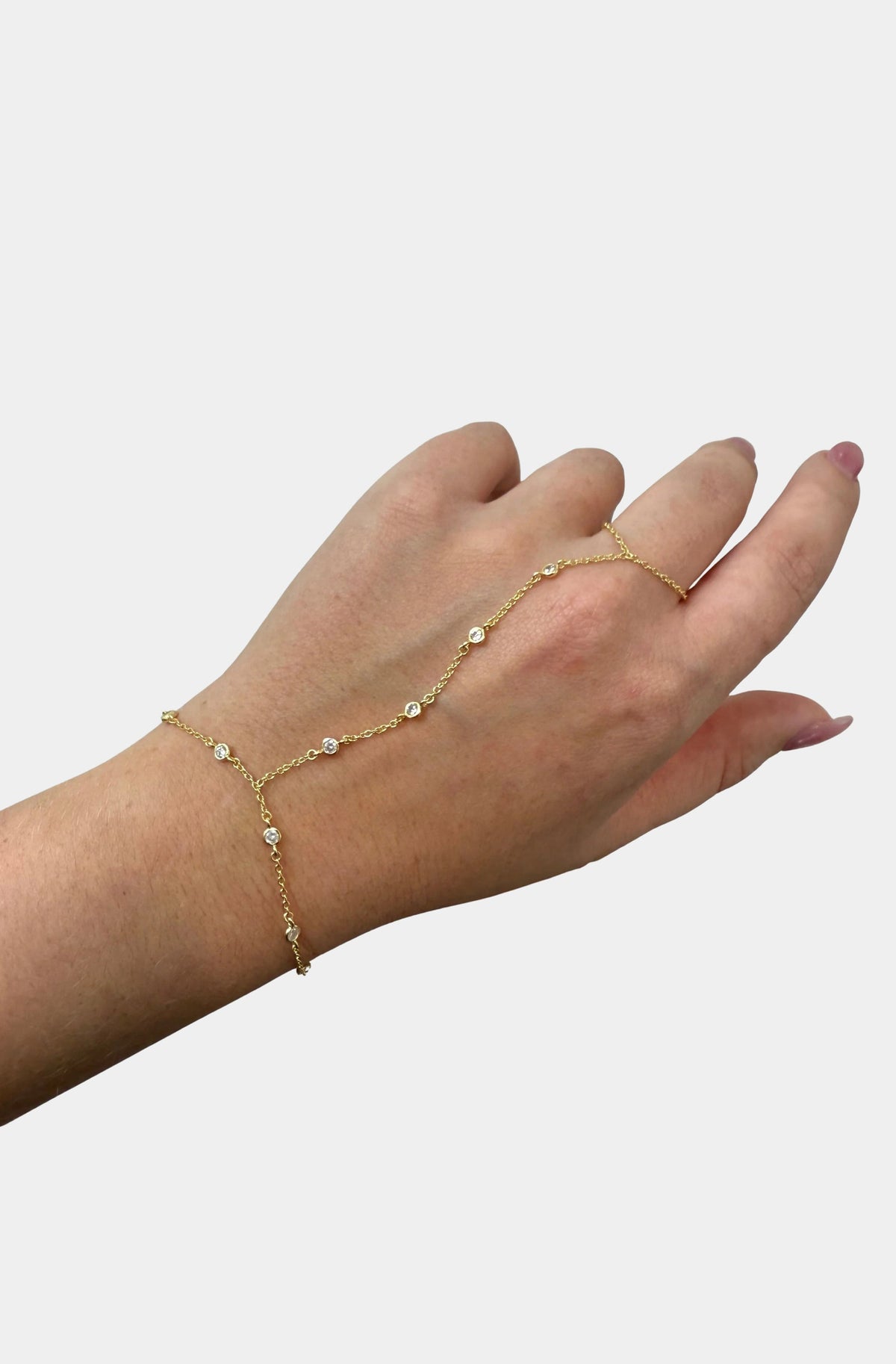 Floating Diamond Hand Chain Bracelet