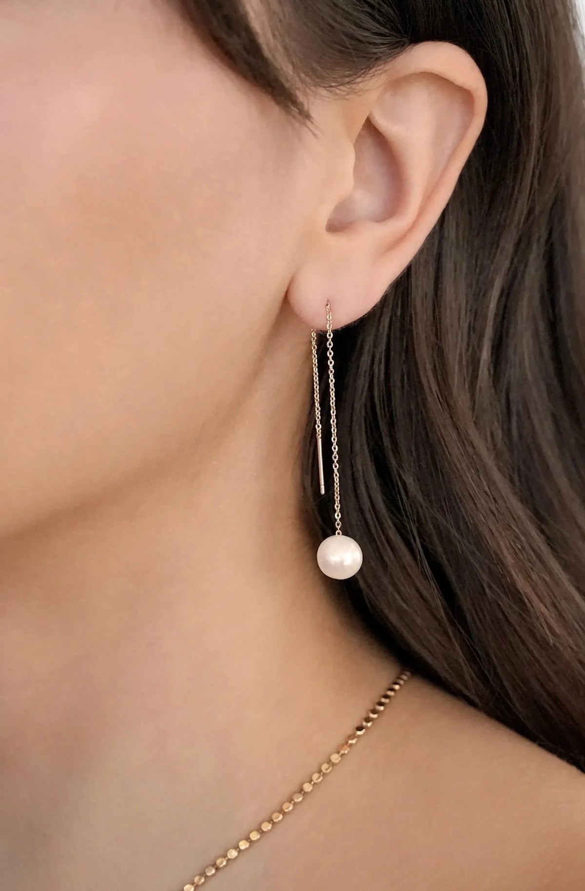 Threaded Pearl Earrings