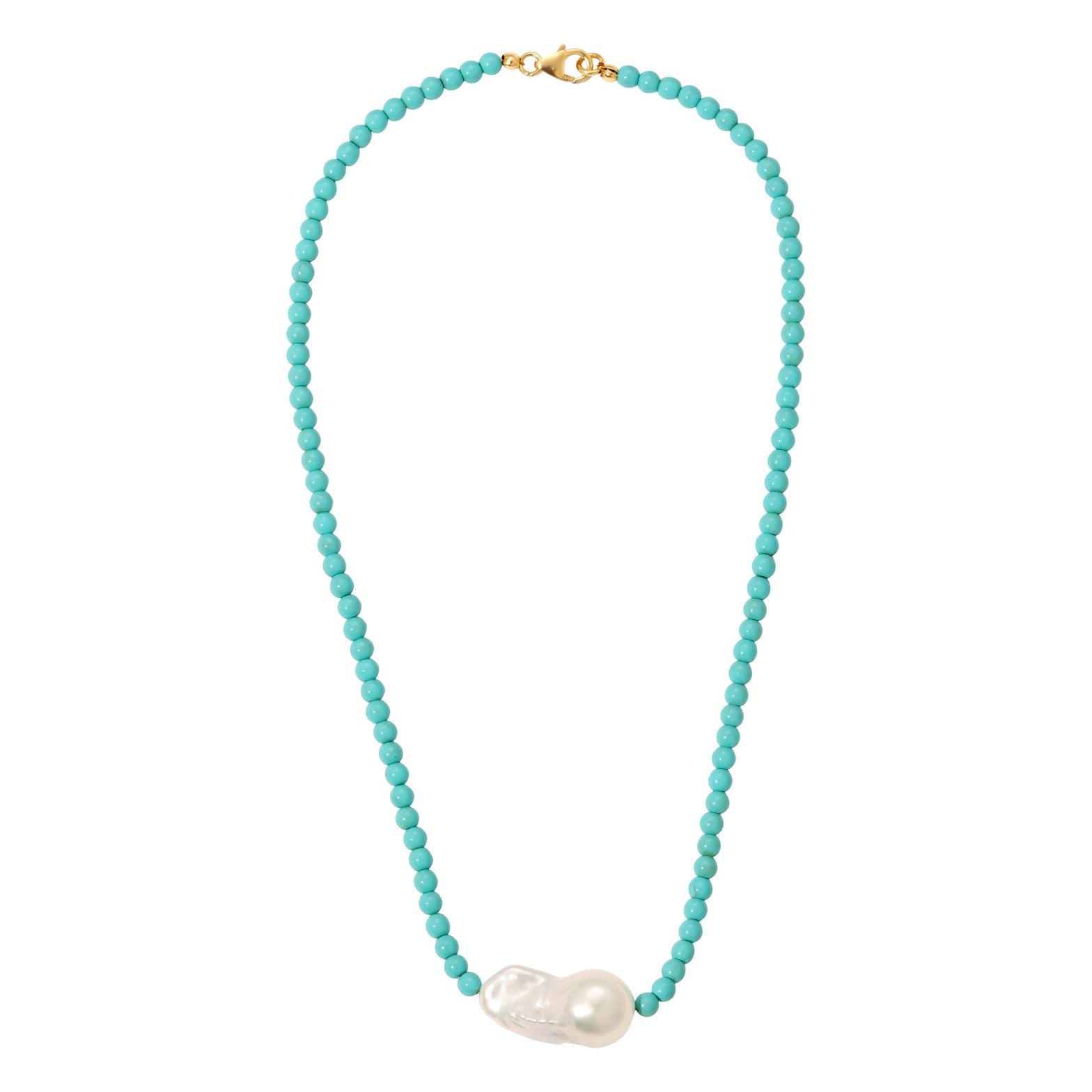 Turquoise Beaded Pearl Choker