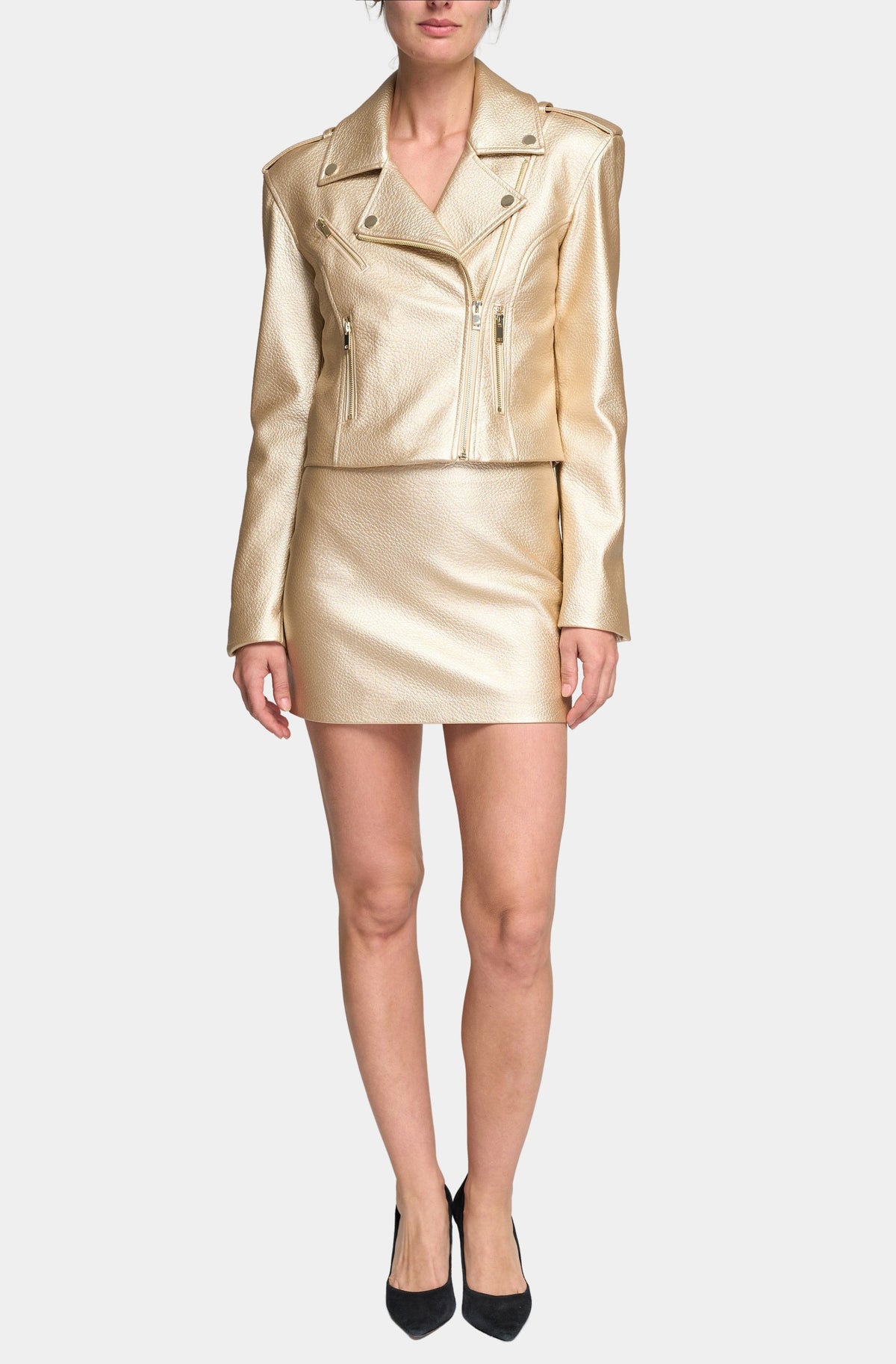 Serenity Pebbled Vegan Leather Skirt