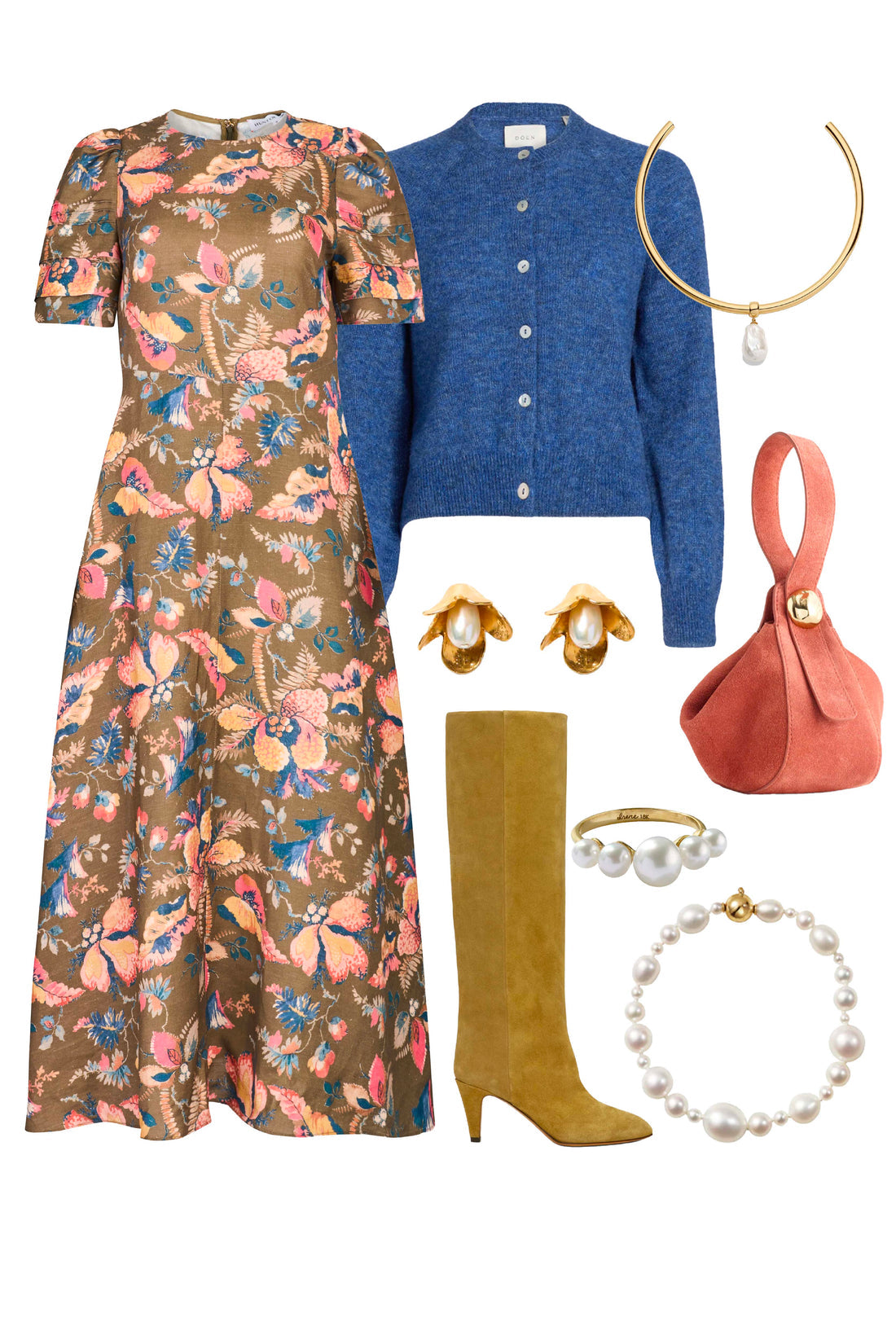 Casey Dress Olive Floral