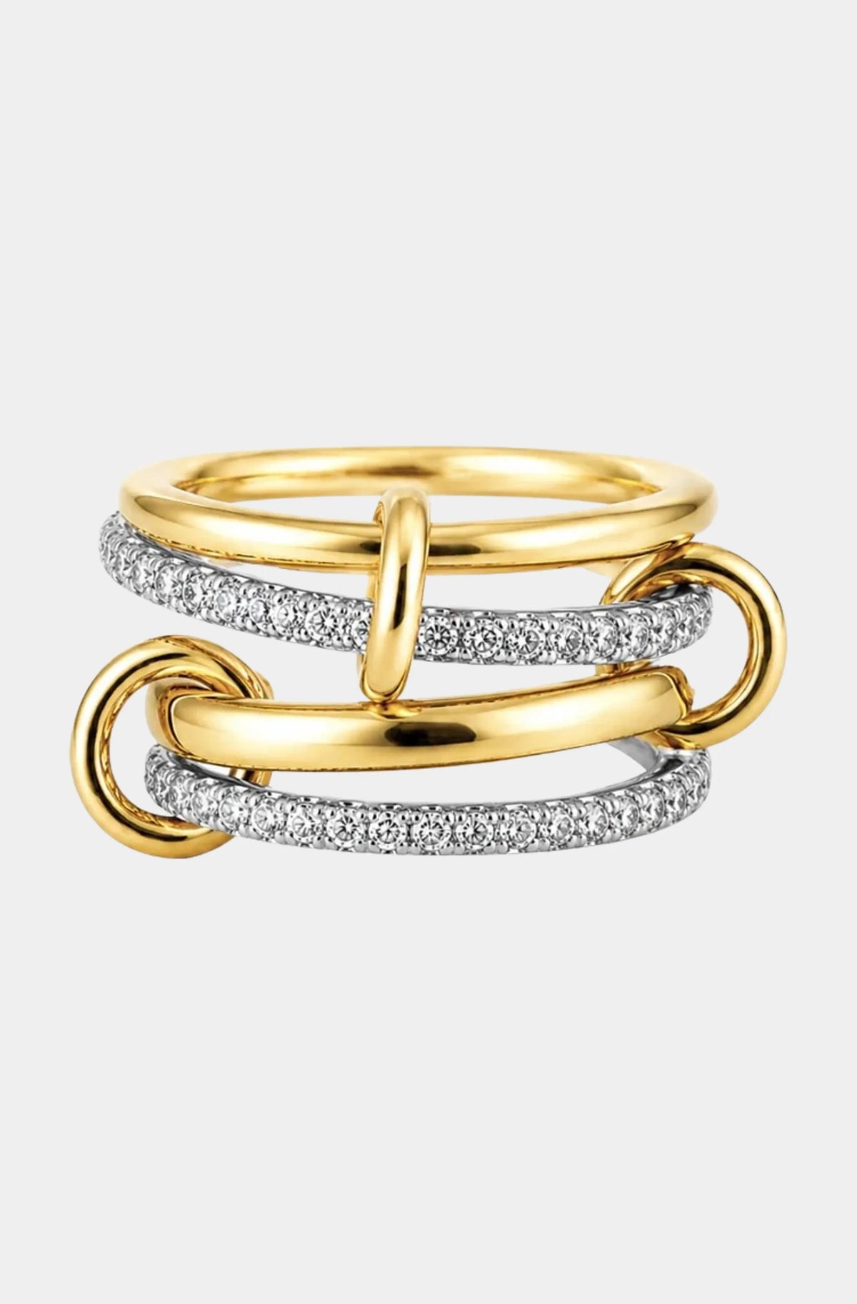 Mina Two Tone Pave Stacked Ring