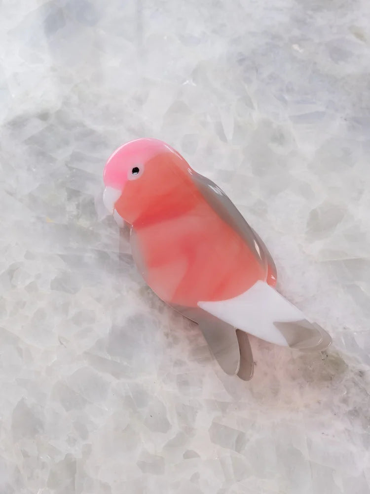 Pink Parrot Hair Clip Claw