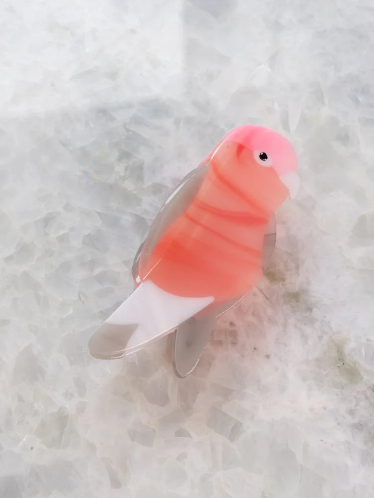 Pink Parrot Hair Clip Claw