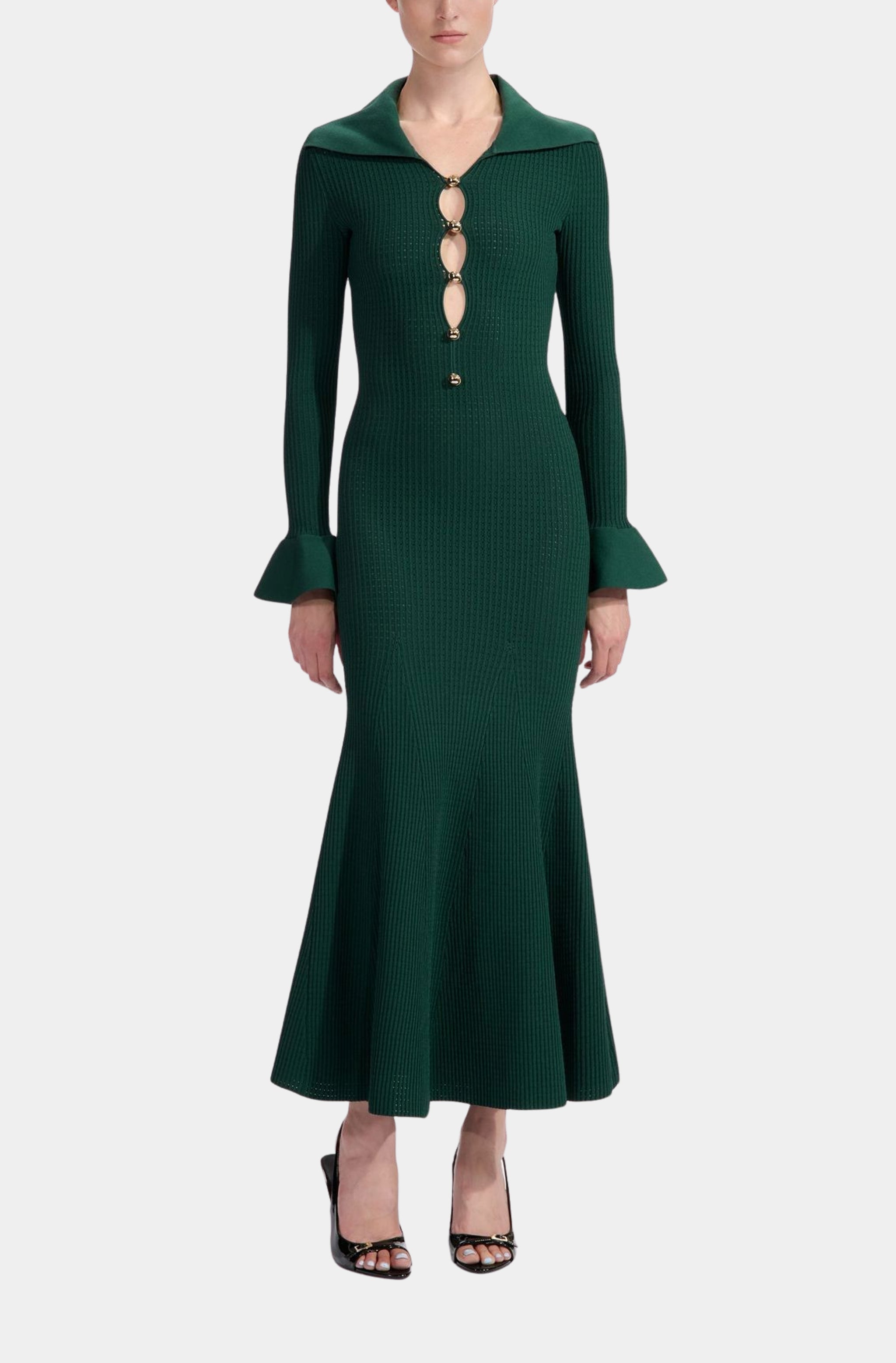 Green Keyhole Knit Midi Dress Hemline Winter Park Green Keyhole Knit Midi Dress Hemline Winter Park
