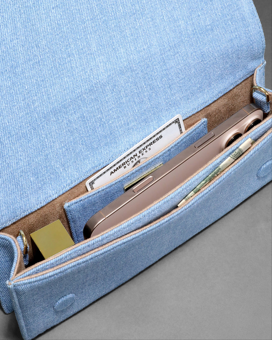 Twisted Gold Side Handle Clutch Purse