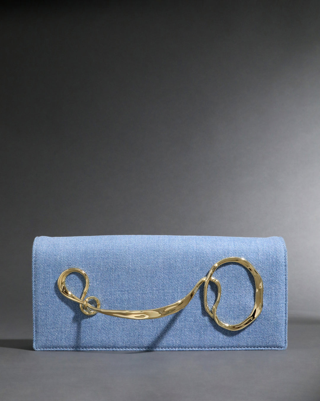 Twisted Gold Side Handle Clutch Purse