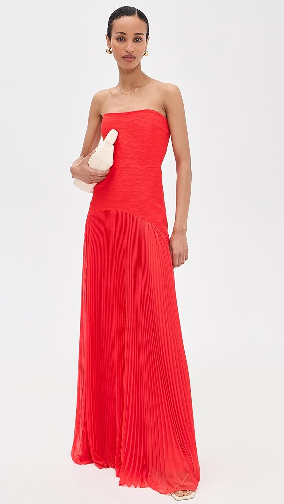 sunniva pleated maxi dress Sunniva Strapless Maxi Dress