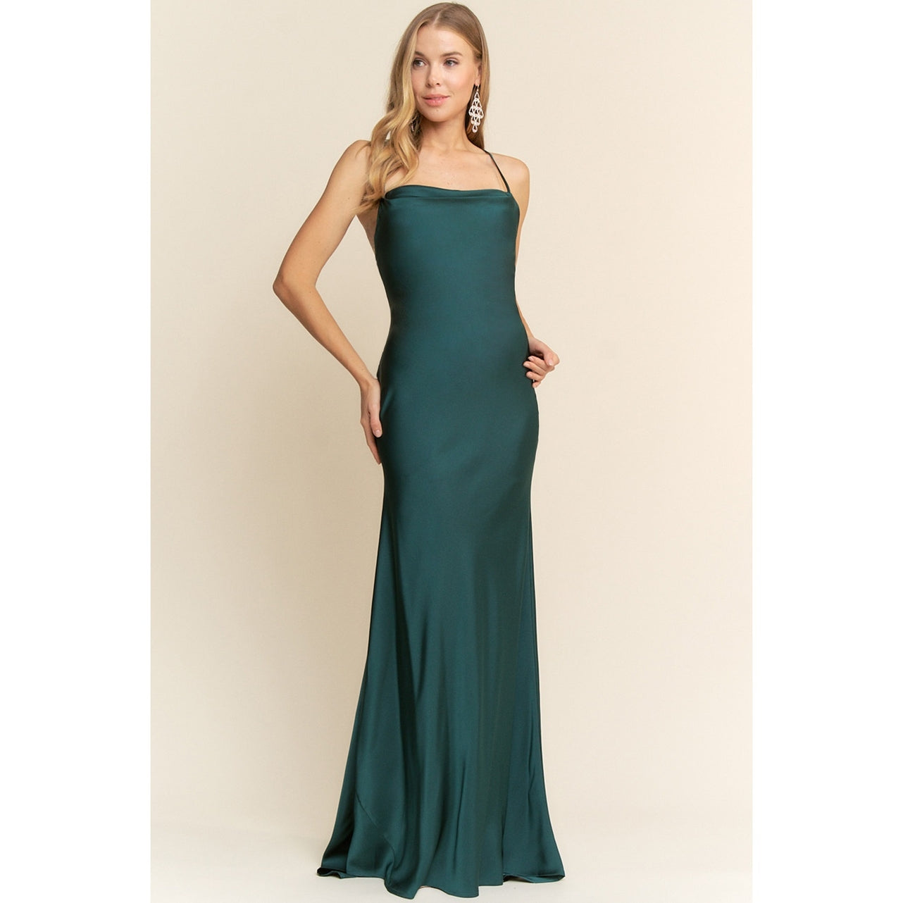 Cowl Neck Maxi Dress Dark Green / L Cowl Neck Maxi Dress Dark Green / L