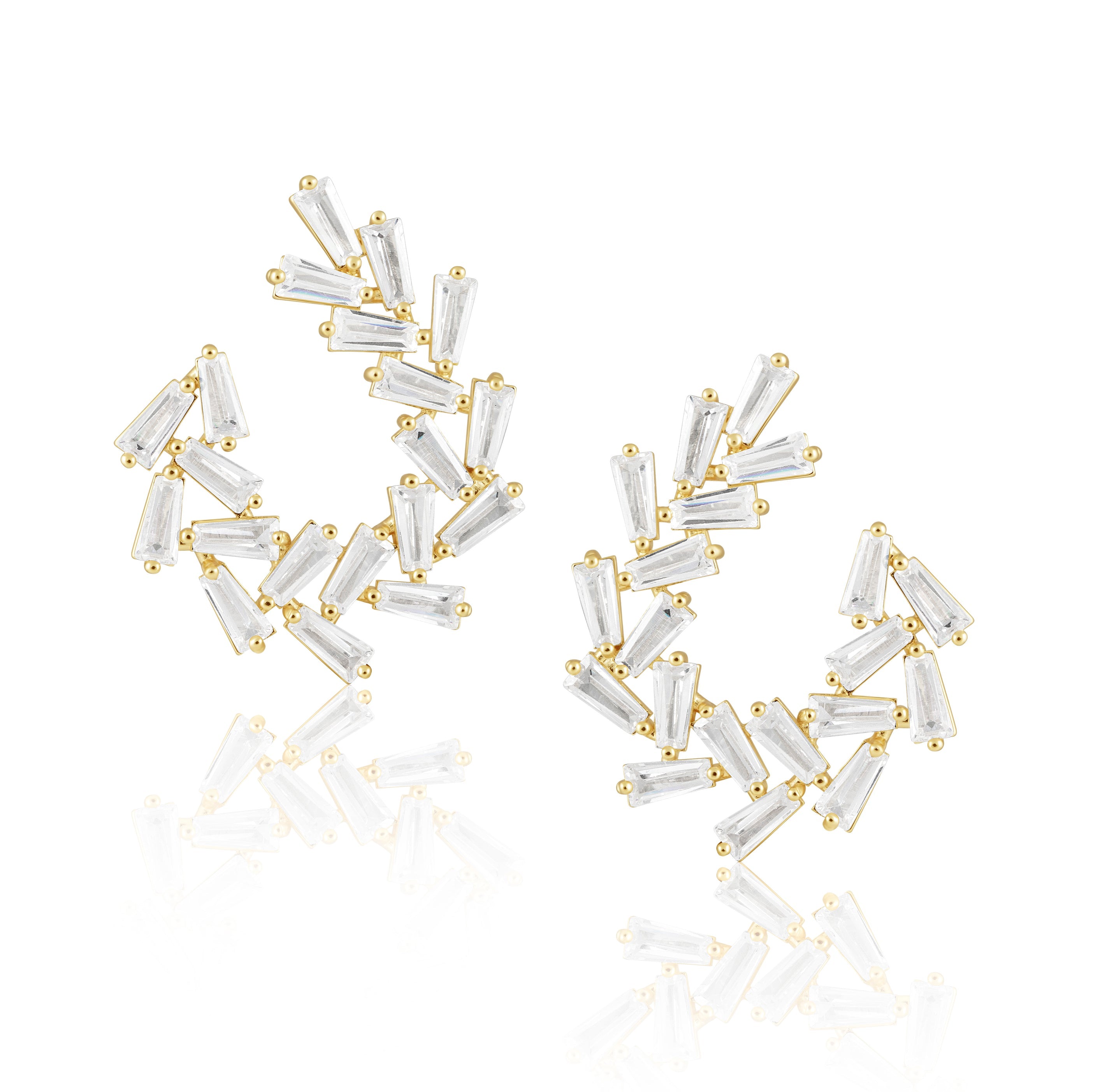 Arianna Baguette Earring Large Gold